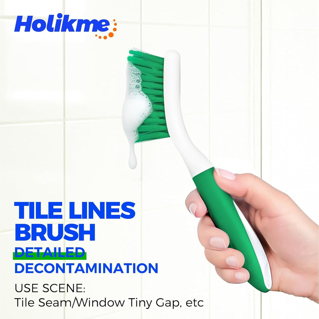 Cleaning Brush Set for Household Use, Scrub Brush, Kitchen Brush, Tile Lines Brush for Bathroom, Floor, Tub, Shower