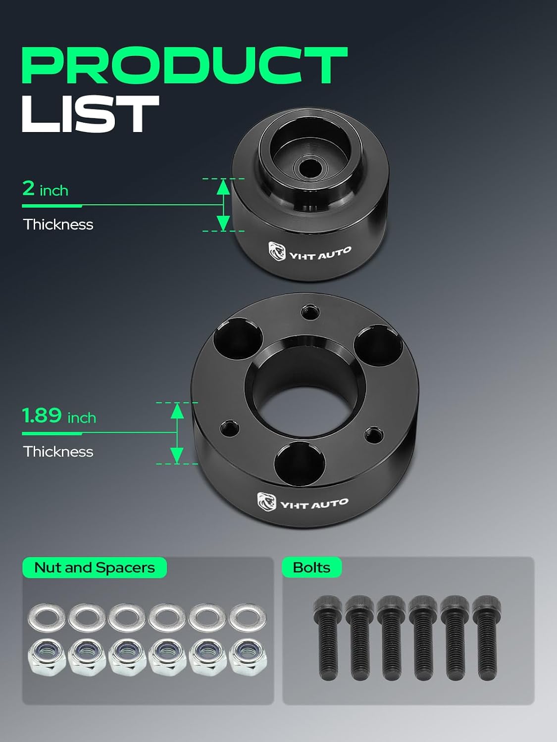 YHTAUTO 3 Inch Front & 2 Inch Rear Leveling Lift Kit for Dodge, Ram
