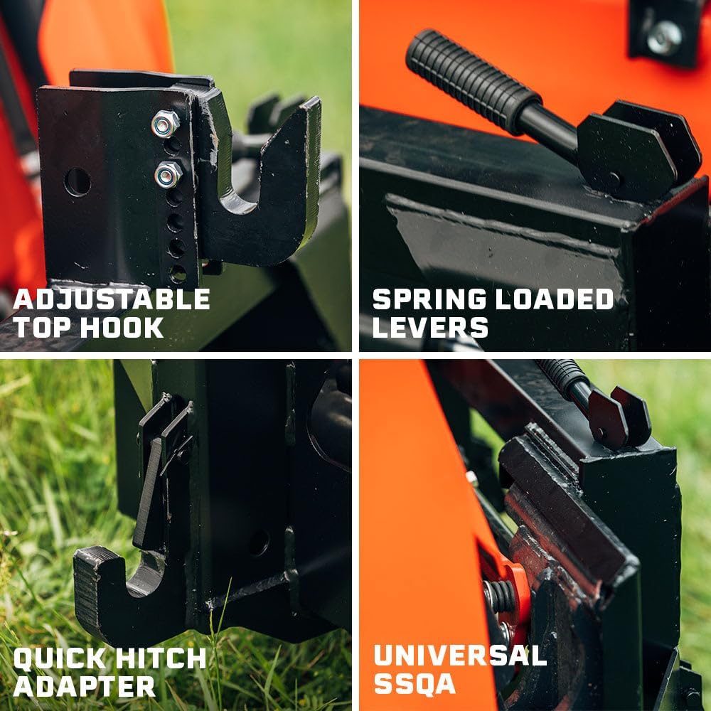 Attachments 3 Point Quick Hitch Adapter, Full Size Universal Quick Tach to Cat 1 Implements, 3,000 LB Weight