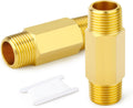 GASHER 2PCS 1/2" MNPT Brass Long Nipple 2" Length Pipe Fitting