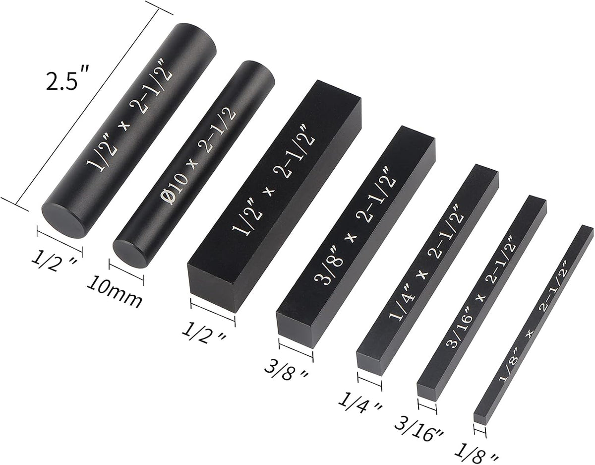 EANOSIC Setup Blocks Height Gauge Set, 7pcs Precision Aluminum Setup Bars for Router and Table Saw Accessories Woodworking Set Up, Bars Include Laser Engraved Size Markings