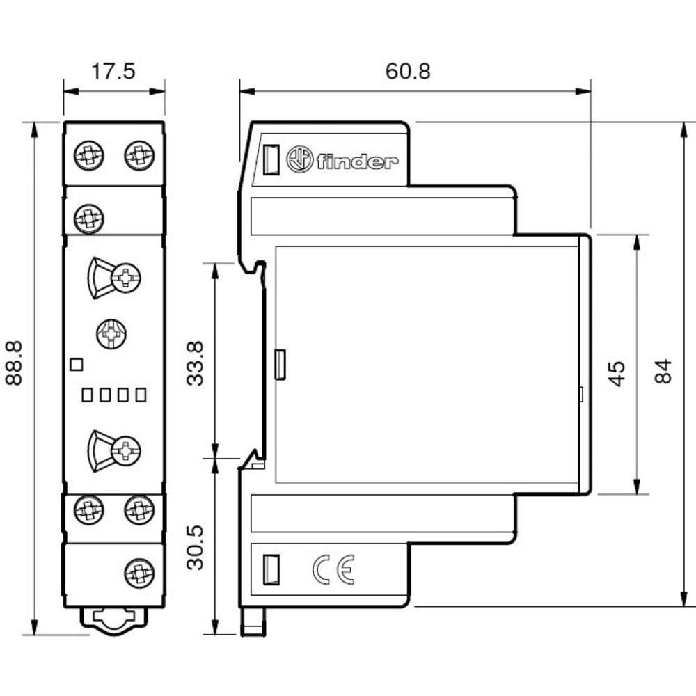 Time delay Relay Finder 80.01.0.240.0000-1 Multifunction Time Range: 24 h (max) 1 Inverter (RT) 1 pc(s)