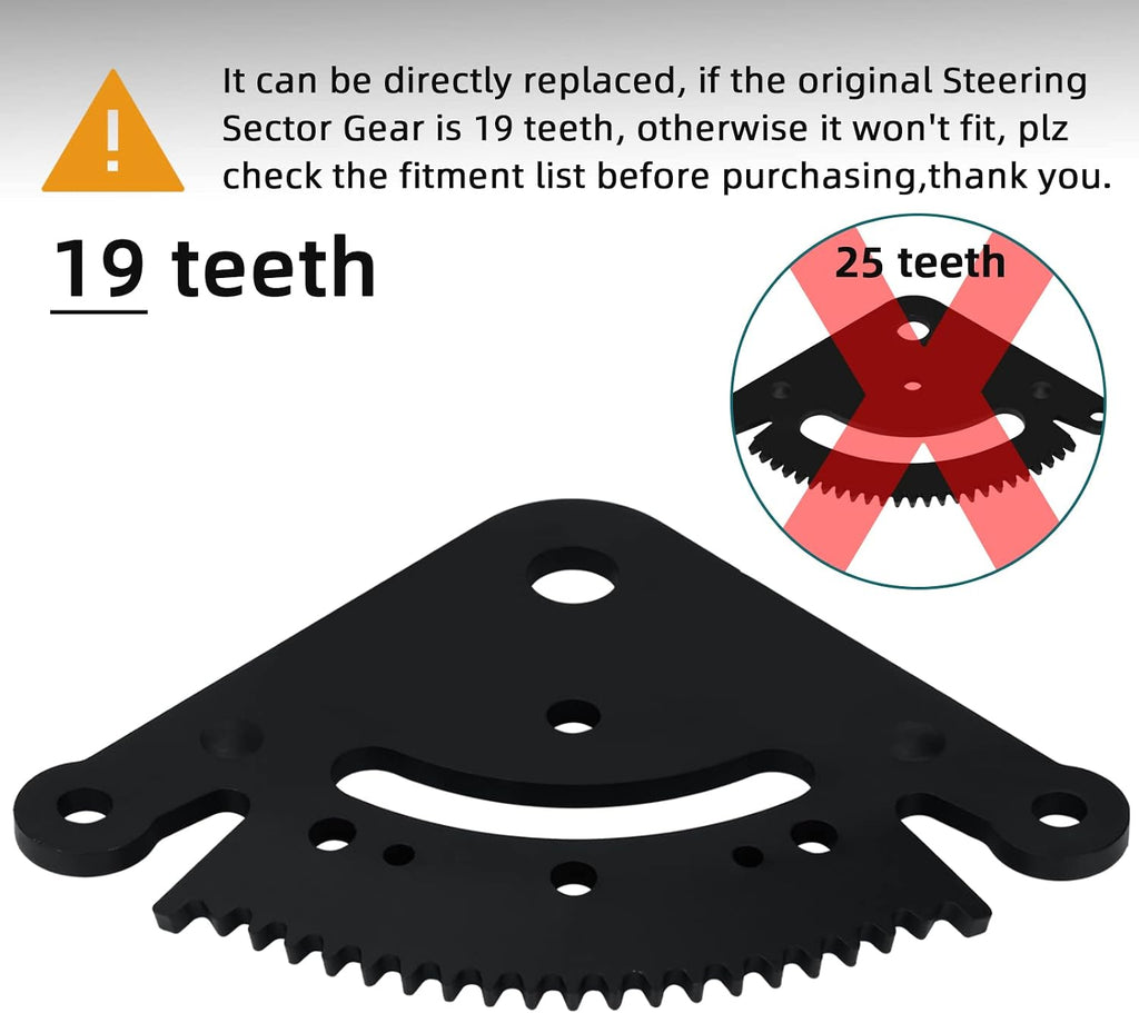 19 Teeth Steering Sector Gear Kit Compatible with John Deere Lawn Tractor John Deere D100 D105 D110 D120 D125 D130