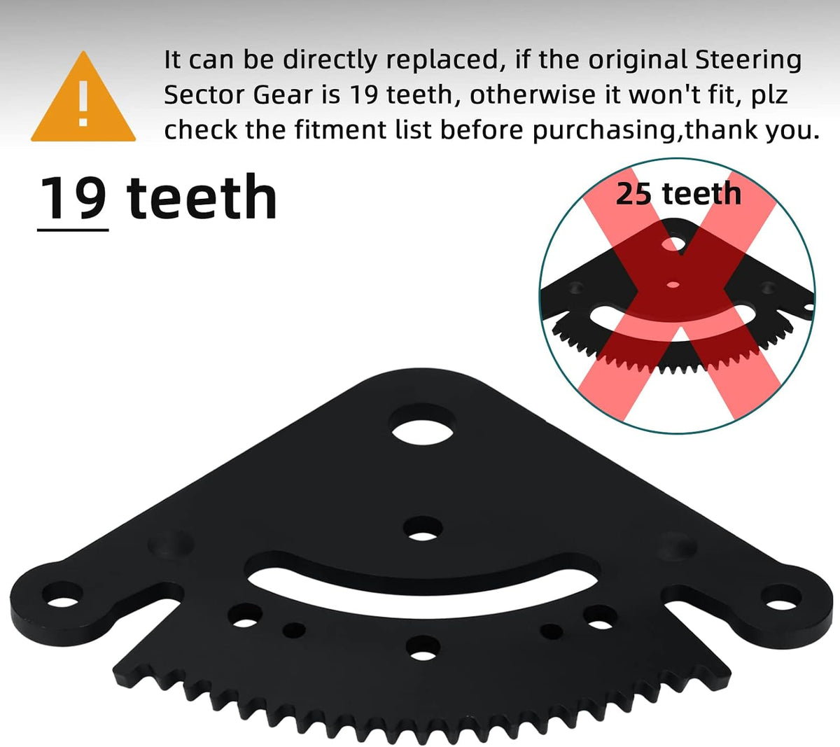 19 Teeth Steering Sector Gear Kit Compatible with John Deere Lawn Tractor John Deere D100 D105 D110 D120 D125 D130