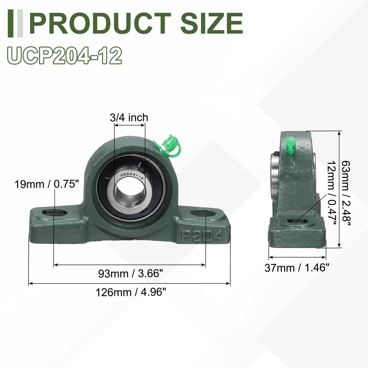 uxcell UCP204-12 Pillow Block Bearings, 3/4inch Bore Self Alignment