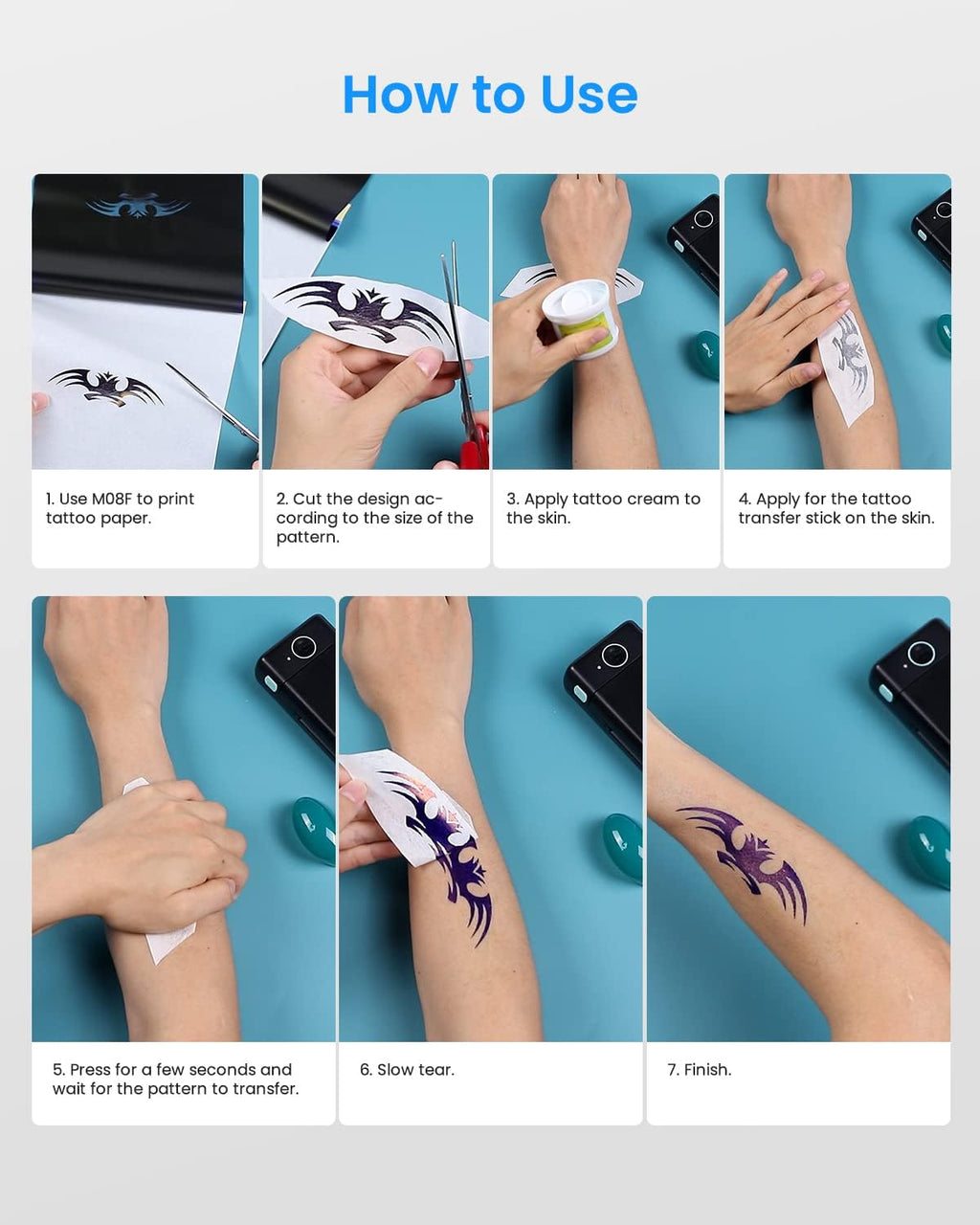 Tattoo Transfer Paper, 100 Sheets, A4 Size Tattoo Stencil Paper