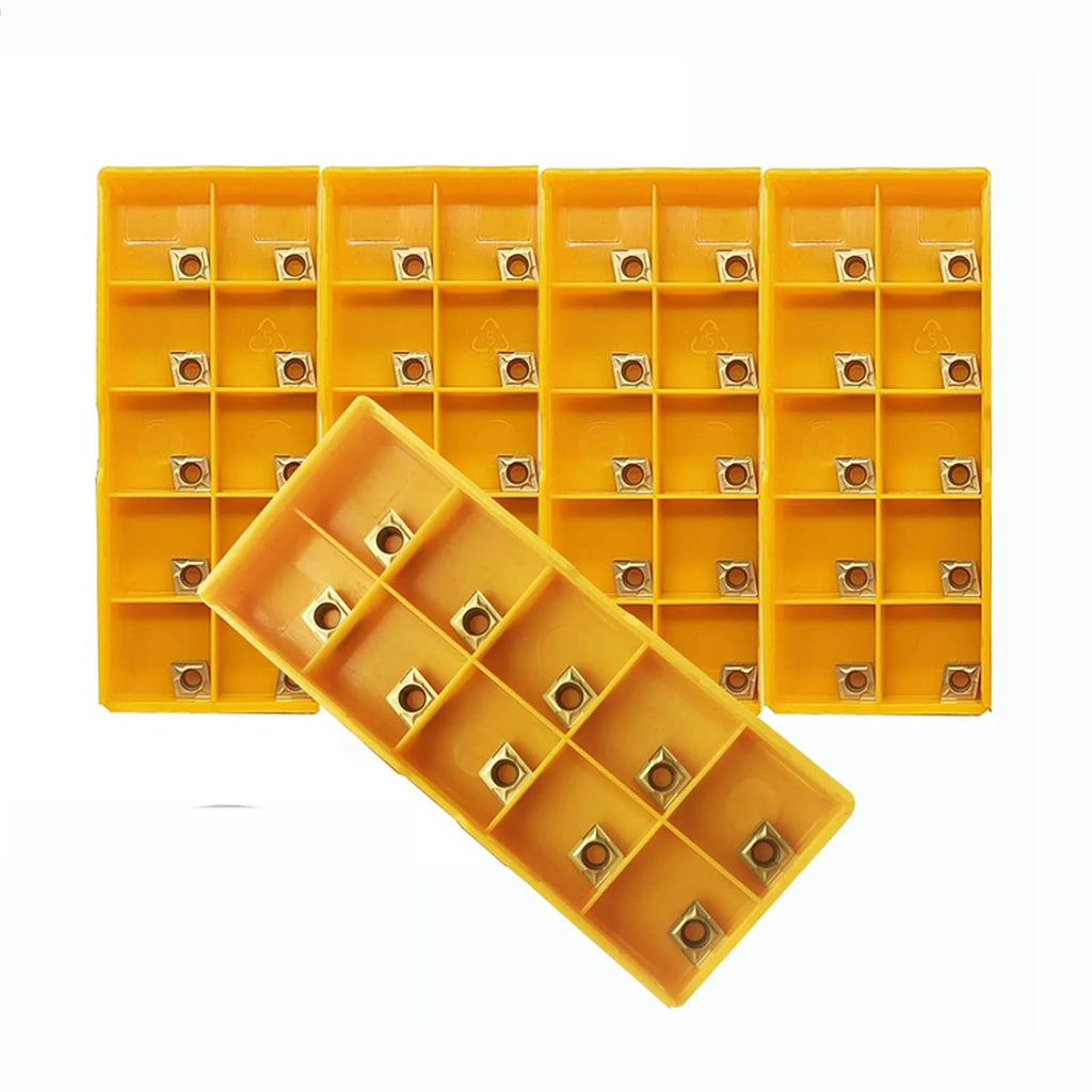 50PCS CCMT21.51 CCMT060204 Carbide Turning Inserts,CCMT Insert Insert Mutilayer Coated Lathe Replacement Inserts for Lathe Turning Tool Holder Boring Bar Inserts