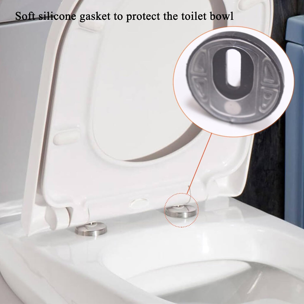 Toilet Seat Top Fixing Kit - Replacement Toilet Seat Hinge Repair Hardware Bolts Screws Compatible with American Standard Toto Kohler Top Fix Mount Toilet Seat