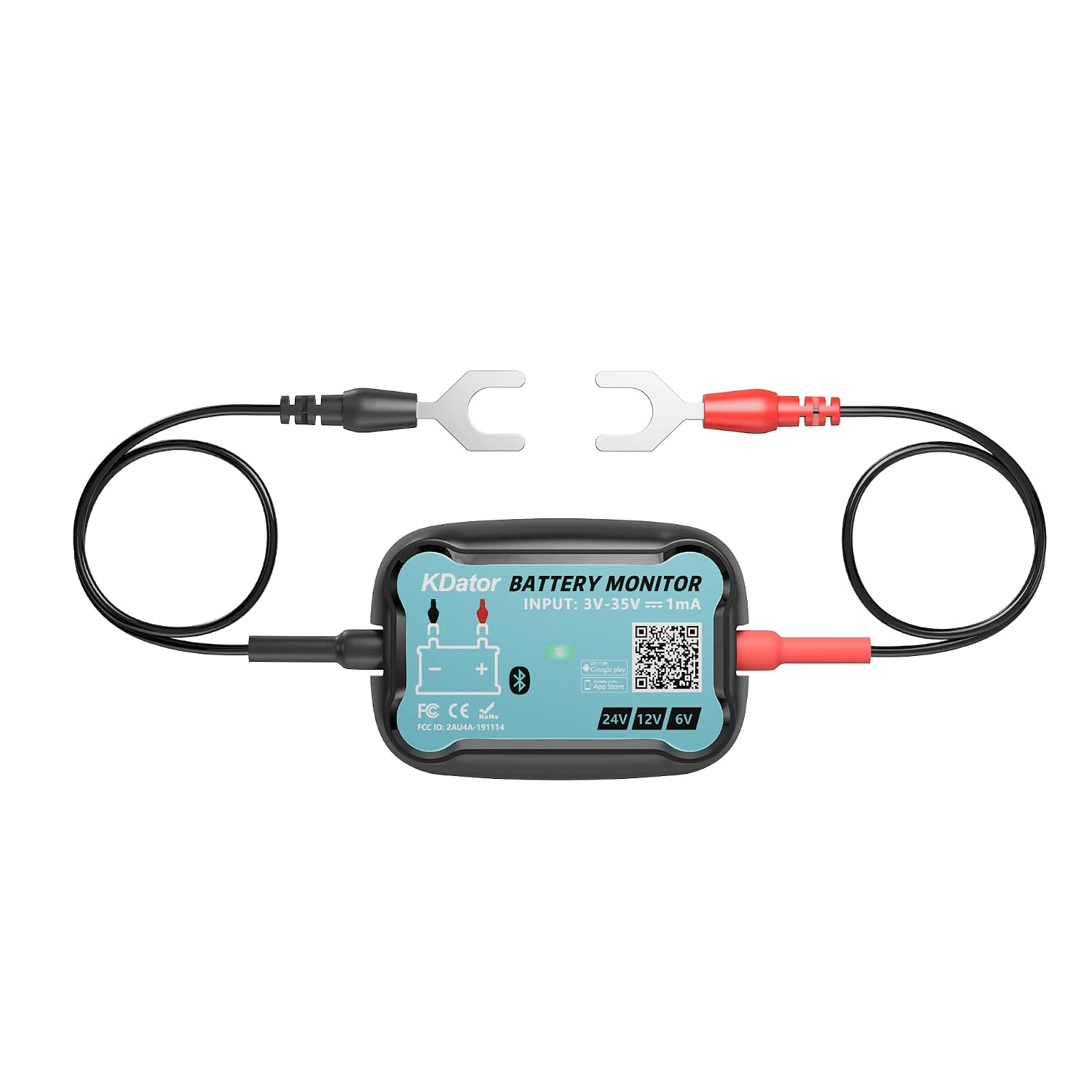 24V 12V 6V Bluetooth Battery Monitor BM7–Work for All Lead-Acid & Lithium Battery with Charging, Cranking System Test