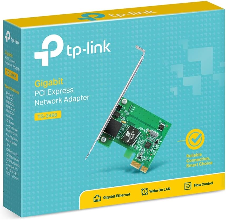 TP-Link 10/100/1000Mbps Gigabit Ethernet PCI Express Network Card, Win10/11