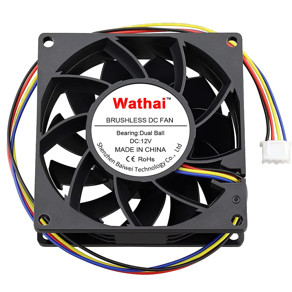 Wathai 4 Pin 80mm PC Computer Case Fan 12V High CFM Big Aflow DIY Cooling