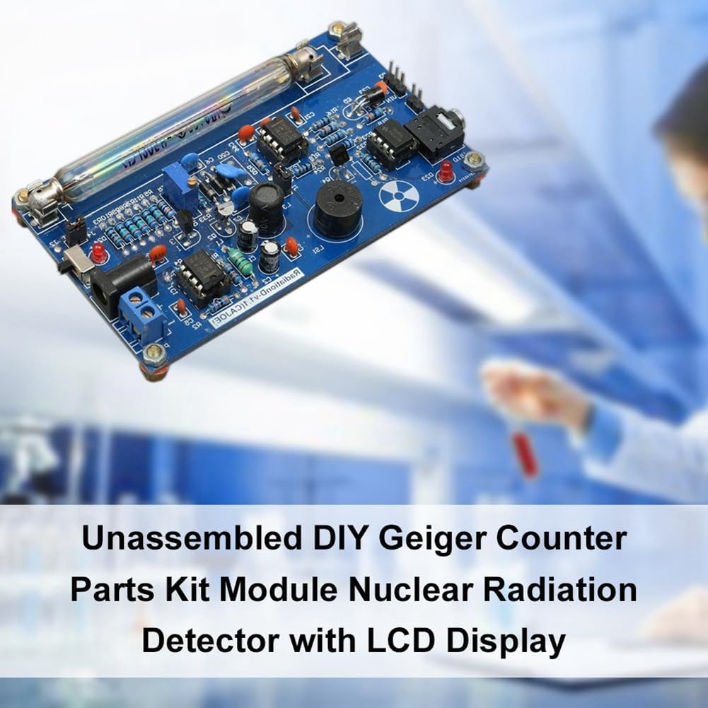 DIY Assemble Geiger Counter Kit Counter Module Nuclear Radiation Detector with Sound and Light Alarm Easy to Use