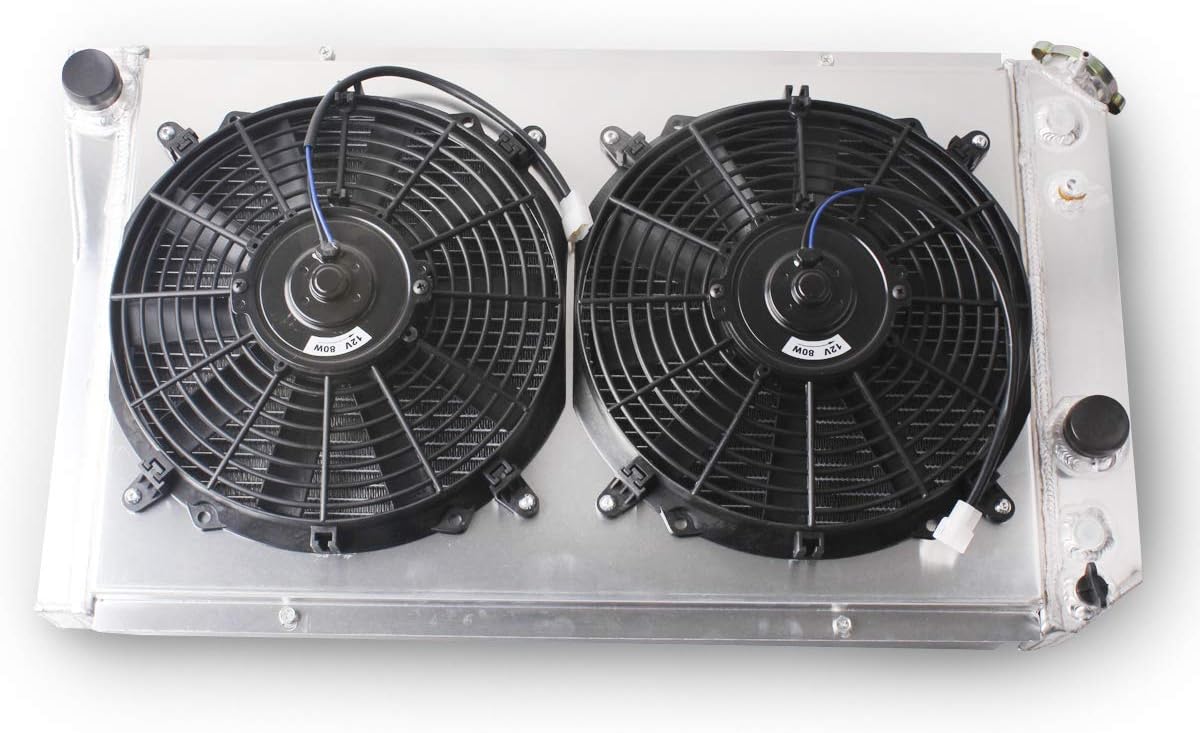 OHOB-COOL 3 Row Full Aluminum Radiator with Fan For 1984-1990 Chevy Corvette 5.7L V8 /1982-2002 S10 Conversion LS