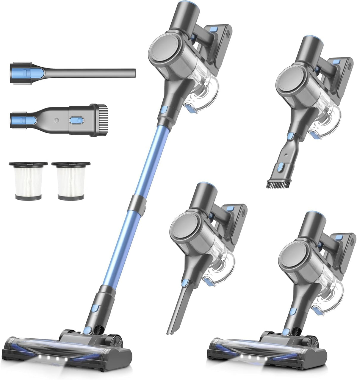 Cordless Vacuum Cleaner, 450W/40Kpa Vacuum Cleaners for Home | 50Mins Stick Vacuum with LED Display, Anti-Tangle and