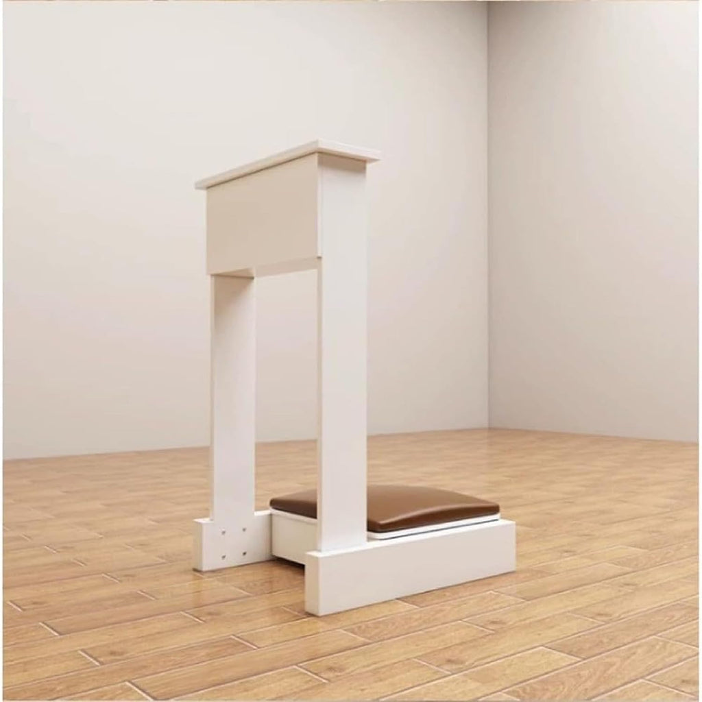 Prayer Bench Kneeler Wooden Prayer Kneeler with Shelf and Cushion Church Pulpit Kneeling Chair Lectern Stand with