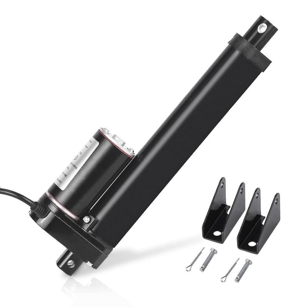 DC HOUSE 6 Inch (6") Stroke Linear Actuator 12V High Speed Actuator Motor 1000N 14mm/s with Brackets Mounting DC12V Linear Actuator with Mounting Bracket for Recliner TV Lift Coop Door