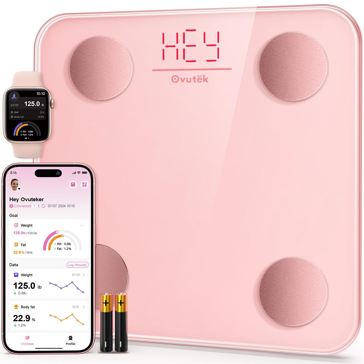 Smart Scale for Body Weight, Digital Bathroom Scale BMI Weighing Body Fat Scale, Accurate Body Composition Scale