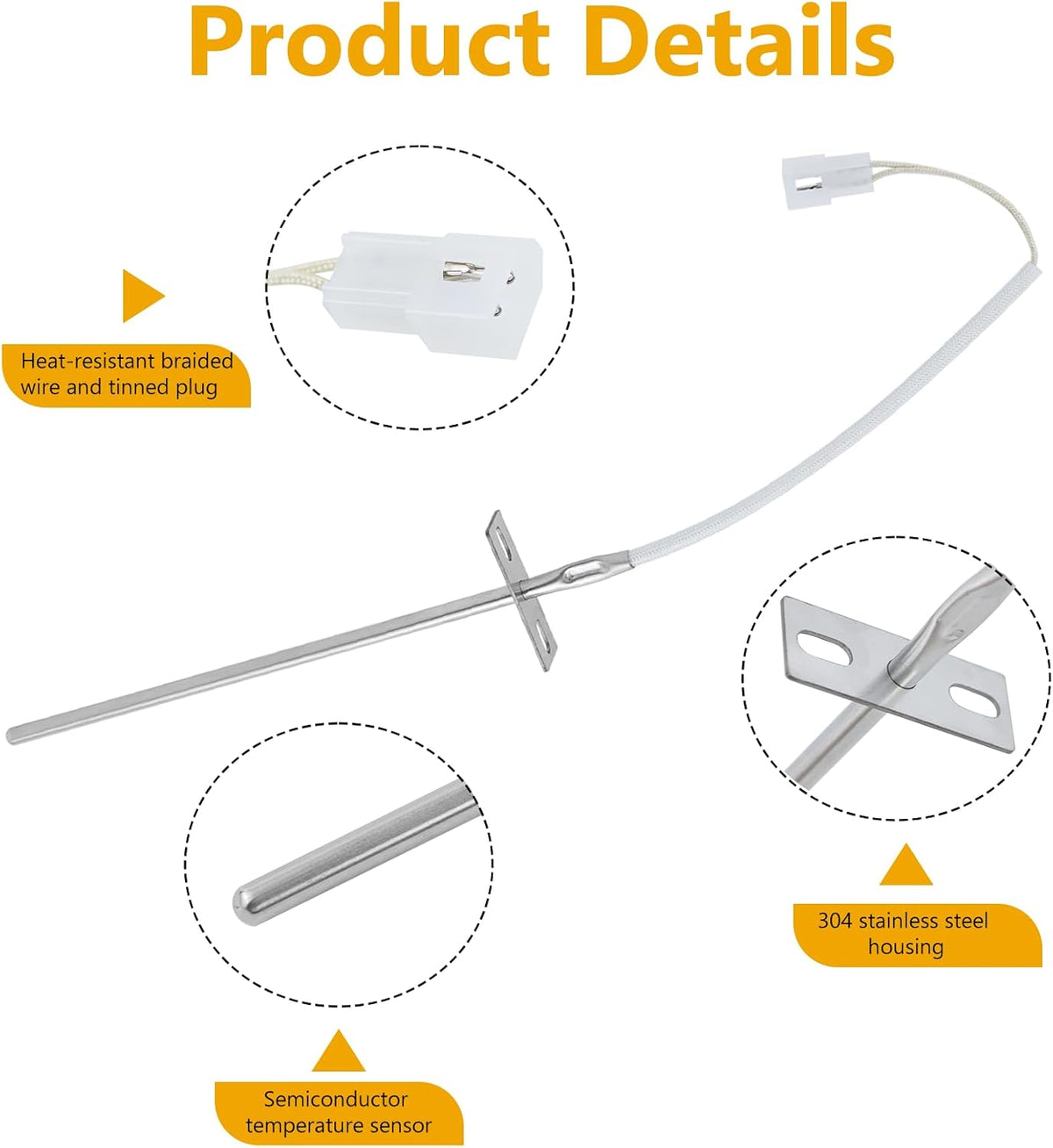 Oven Parts and Accessories 00414152 414152 Oven Temperature Sensor Kit Fits for Oven Temperature Sensor Thermador Stove Oven Ranges Parts Replacement