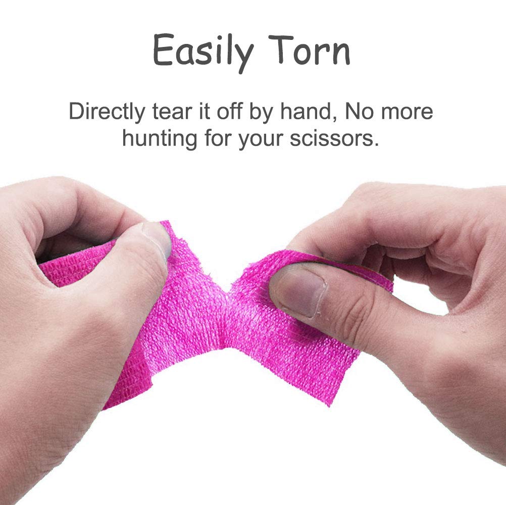 Tattoo Grip Cover Wrap, 6PCS Disposable Cohesive Elastic Bandage Handle Grip Tube for Tattoo Machine Accessories