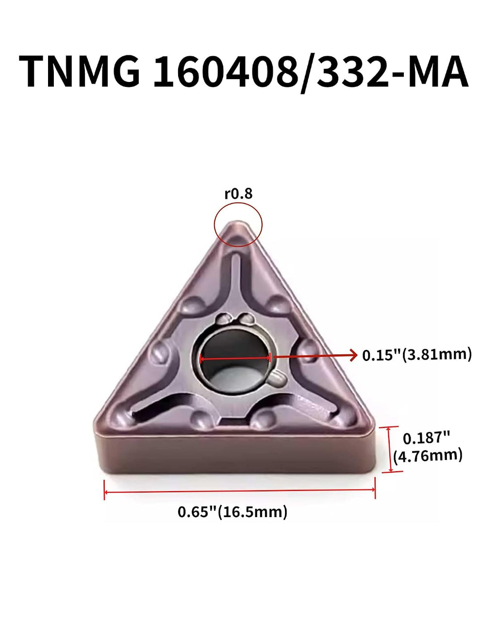 TNMG160408 TNMG332-MA MM25 Carbide Turning Inserts Semi-Finishing