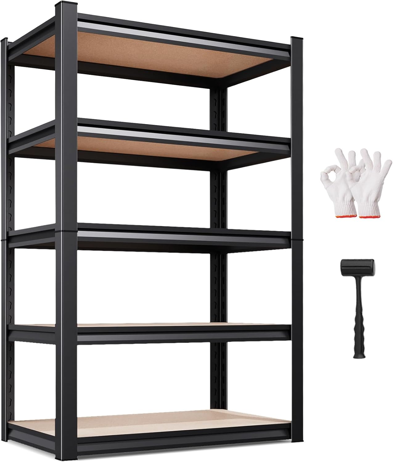5-Tier Garage Shelving Heavy Duty Storage Shelves, Adjustable Shelving Unit, Utility Garage Organizer Shelf for