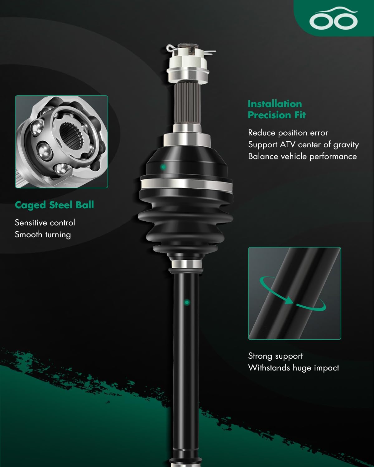 SCITOO Pair Front CV Axle Shaft Assembly for Brute Force 650 06-09 11-13
