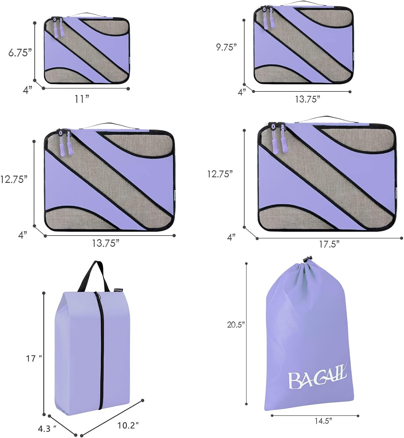 6 Set Packing Cubes,Travel Luggage Packing Organizers