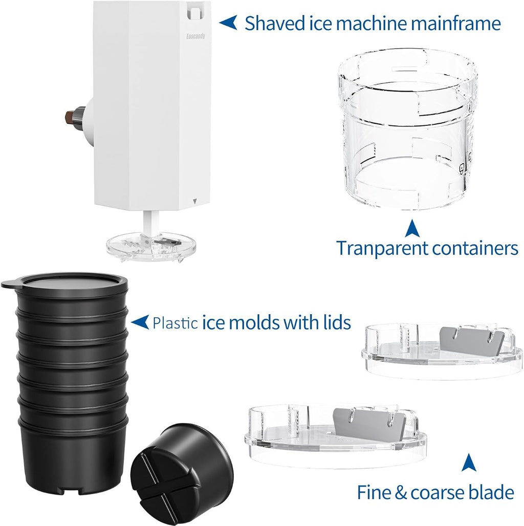 Shaved Ice Attachment for KitchenAid Stand Mixer, Snow Cone Maker for KitchenAid with 8 Ice Molds, Stainless Steel