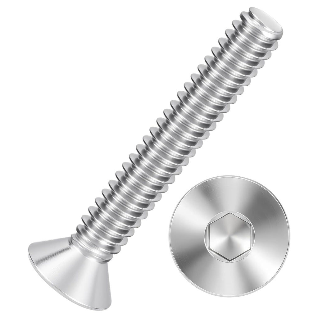 10Pcs #10-24x1-1/4 Flat Head Socket Cap Screw Countersunk Bolt