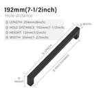 2 Pack 7-1/2 Inch Matte Black Cabinet Pulls, Square Drawer Handles