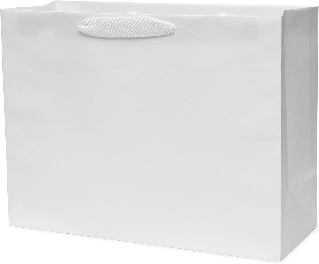 White Gift Bags with Handles, 16x6x12, 25 Pack
