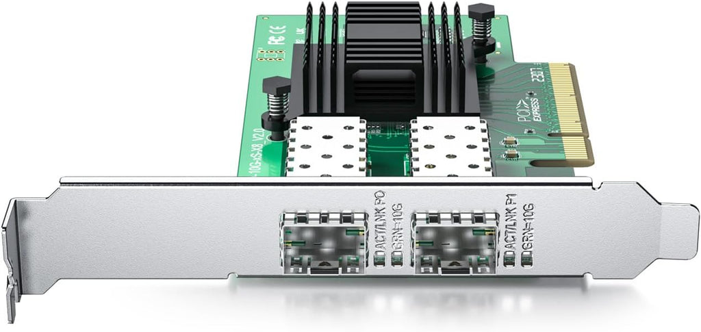 10Gtek 10Gb PCI-E NIC Network Card, Dual SFP+ Port, with Intel 82599ES Controller, PCI Express Ethernet LAN Adapter Support Windows Server/Linux/VMware, Compare to Intel X520-DA2(E10G42BTDA)