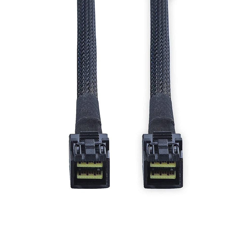 10Gtek SFF-8643 to SFF-8643 12G Internal Mini SAS HD Cable, with Sideband, for NVMe Backplane/RAID Controller, 100-Ohm, Straight to Straight, 0.3-m(0.9ft)
