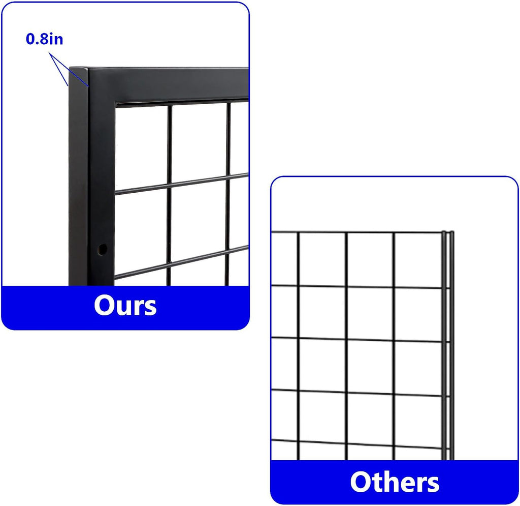 Metal Grid Wall Panels, Black Wire Grid Panel, Gridwall Display Stand, Heavy Duty Gridwall Panels for Retail Display