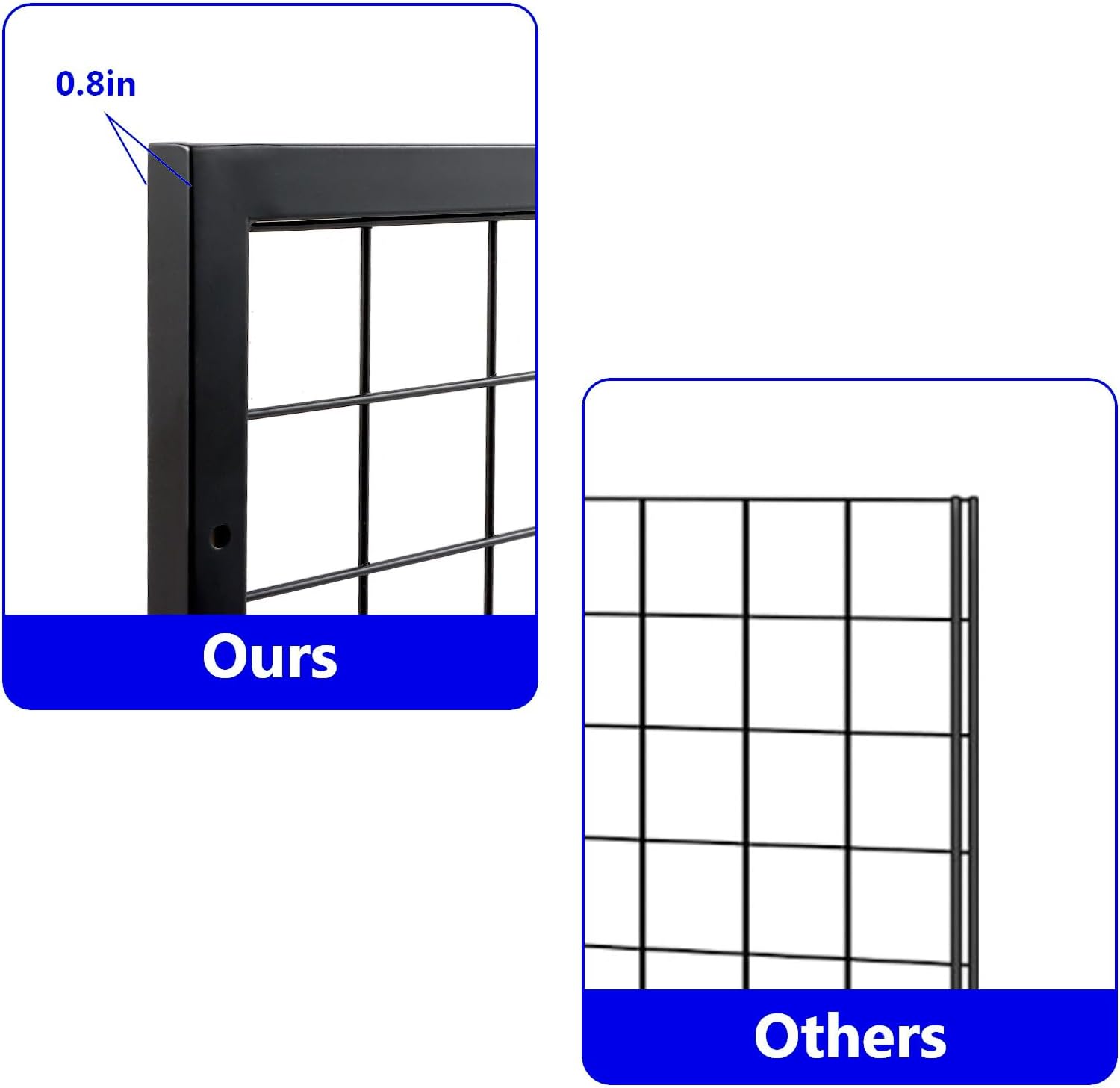 Metal Grid Wall Panels, Black Wire Grid Panel, Gridwall Display Stand, Heavy Duty Gridwall Panels for Retail Display