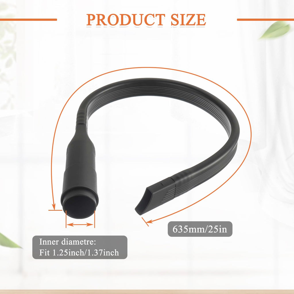 JAMHER 25" Flexible Vacuum Crevice Attachment Tool Vacuum Hoses Kit