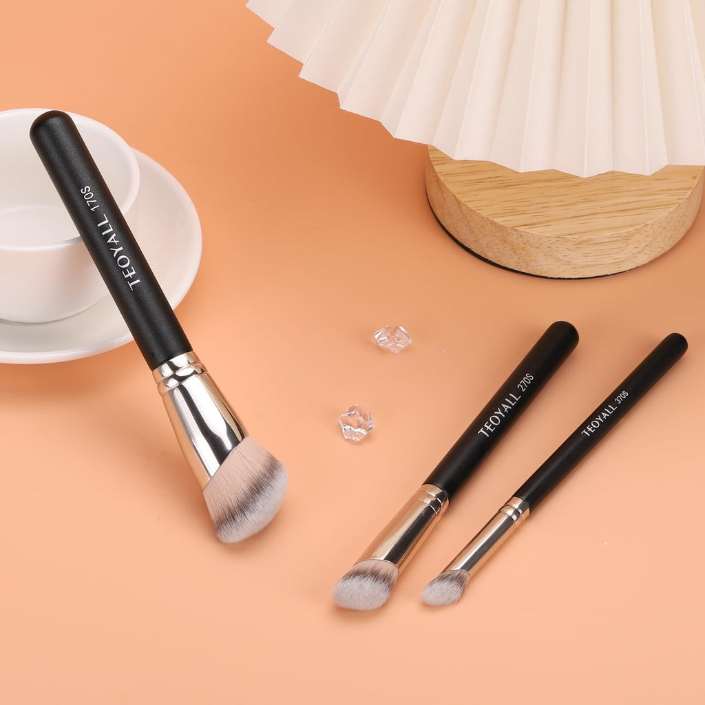 Foundation Contour Concealer Brush, 3Pcs Angled Blending Brush Set