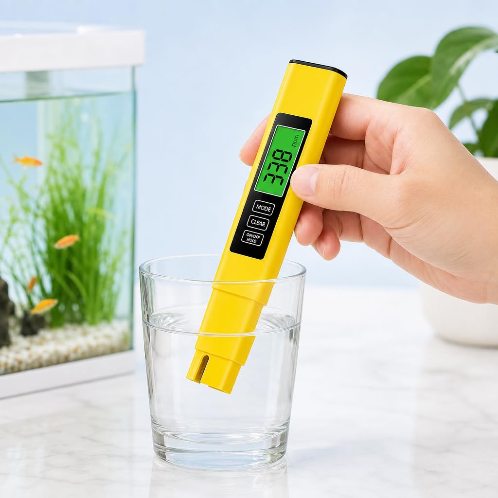 3-in-1 TDS Meter, EC/TDS/Temperature (°C/°F)，Water Tester, LCD Display, Drinking Water & Pool Quality