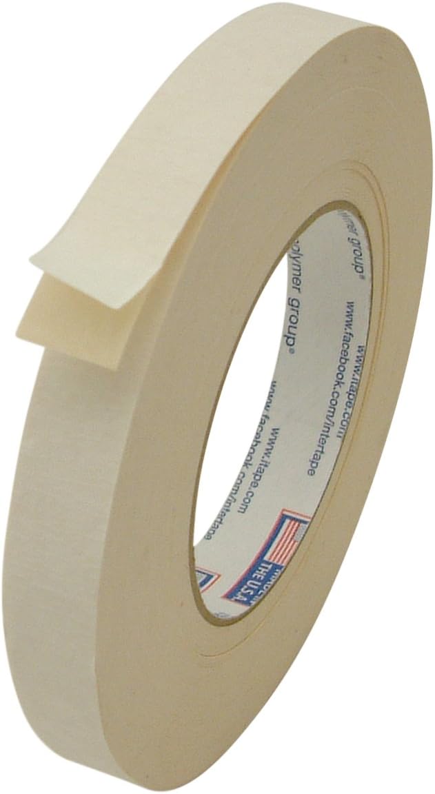 591/BEIG0536 591 Double Sided Flat back Paper Tape: 1/2" x 36 yd., Beige