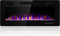 42 Inch Electric Fireplace Insert Ultra-Thin - Recessed & Wall-Mounted Fireplace Heater with Thermostat, Adjustable