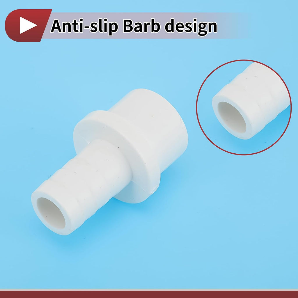 Plastic Hose Barb Fitting 1" x 5/8" Barb OD Straight Through Pipe Connector White 5 Pcs
