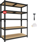 60" H Heavy Duty Storage Shelves, 2400LBS Capacity Metal Shelving Unit, Adjustable Garage Shelves & Organizer with