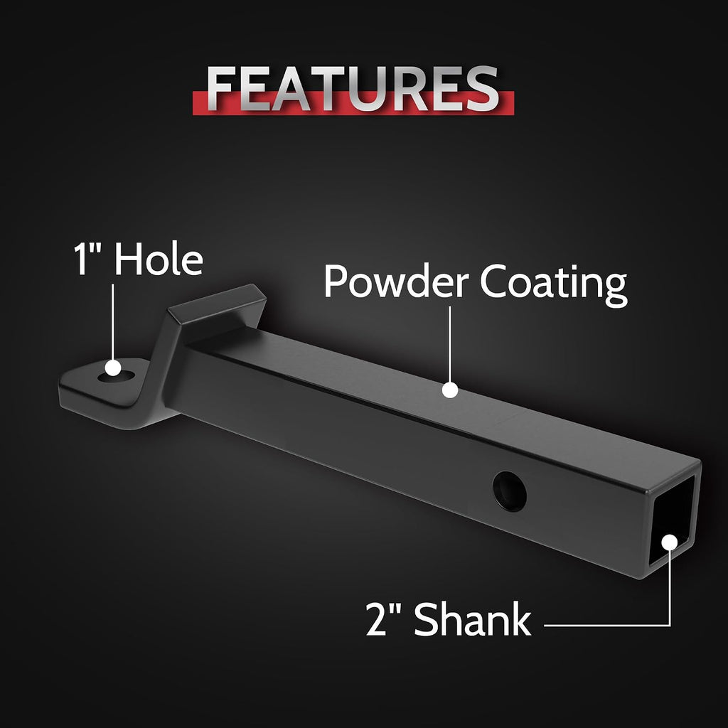 2 in Extended Hitch Ball Mount with 13 in Hitch Extension Length