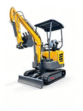 2 Ton Mini Excavator with Kubota Engine, High Horsepower Diesel Compact Crawler Digger for Construction & Farming