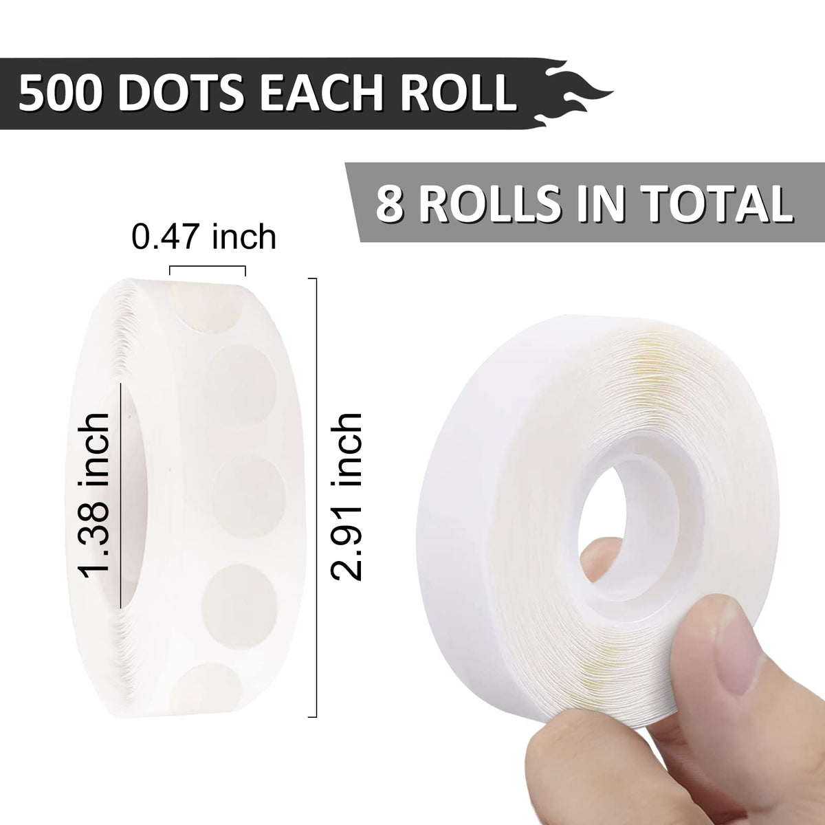 4000 Pcs Glue Points for Balloons, Removable, Double-Sided