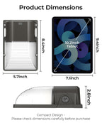 30W LED Wall Pack Light, 5000K 3600LM, Dusk to Dawn Sensor, 2 Pack