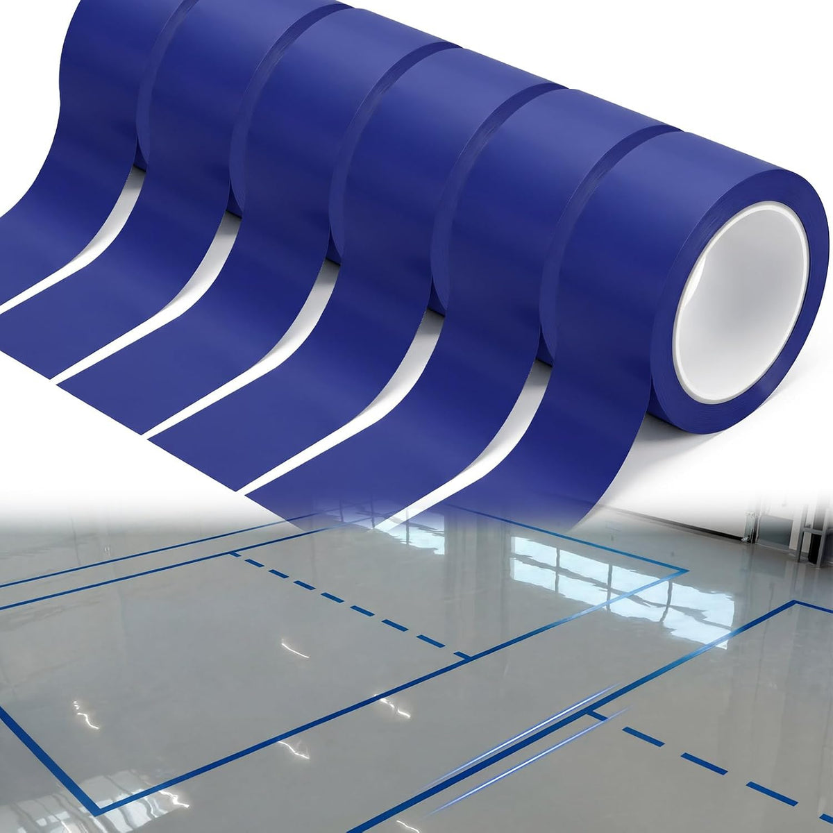 6 Rolls 2" x33 Yds Floor Marking Tape and Dance Splicing Tape, Blue