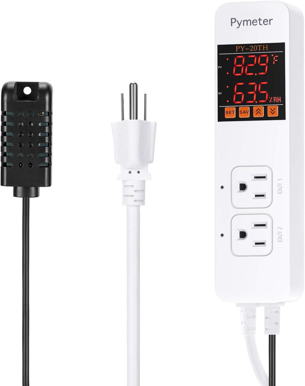 Temperature and Humidity Controller Reptile Mushroom Greenhouse Thermostat Pre Wired Dual Controlled Outlets Heater