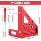 Mellisore 4.3 Inch 3D Multi-Angle Measuring Square Ruler with Angle Pin