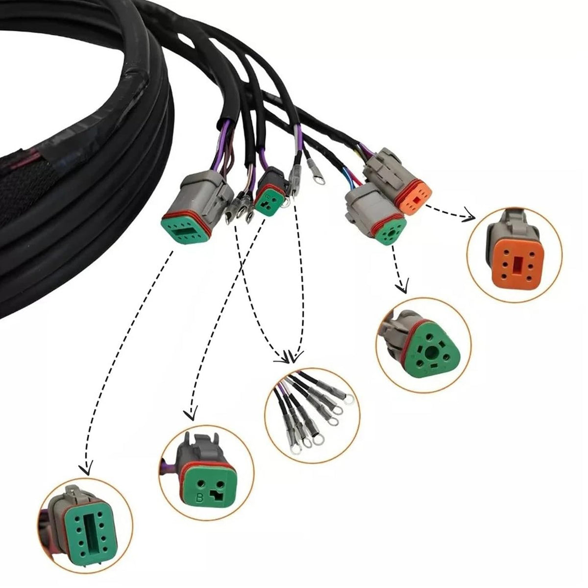 Tiny Force Outboard Main Wiring Harness Cable Compatible with Evinrude